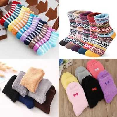 £8.79 • Buy 6 Pairs Womens Thick Socks Wool Thermal Warm Winter Ladies Bed Socks Xmas Gifts