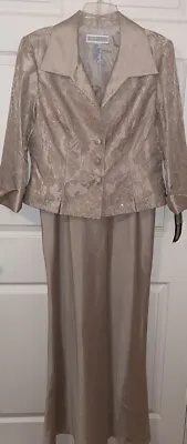 NWT Jessica Howard Champagne Mother Of The Bride Jacket Dress Size 16 NWT • $88