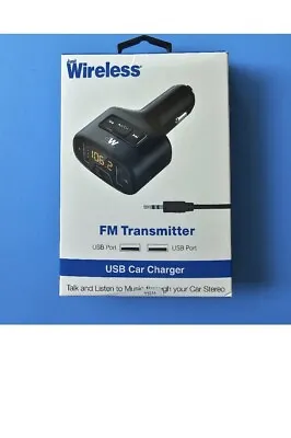 Just Wireless FM Transmitter & Dual USB Charging Port Car Charger - Black • $10.99