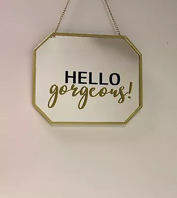 Hello Gorgeous Mirror Vinyl Decal Wall Art Sticker 190 X 85mm Bathroom Bedroom • £2.99