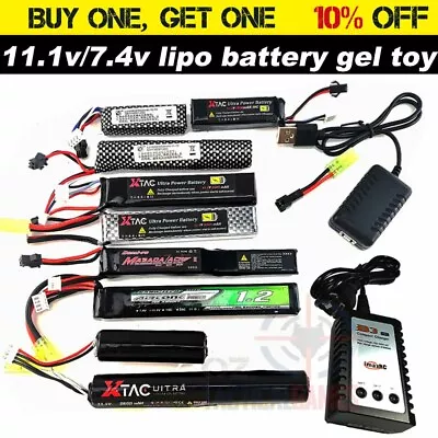 Upgrade 11.1v/7.4v Lipo Battery B3 Charger Tamiya Gen8 9 10-M4-CYMA Gel Blaster • $22.96