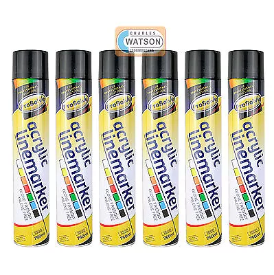 LINE MARKER Acrylic Paint PACK 6 Survey Spray Field Grass Pitch Aerosol 750ml • £34.30