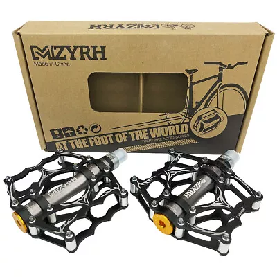 Pair Black Bicycle Road Mountain Bike Pedals Flat Platform Sealed Bearing 9/16 • $27.99