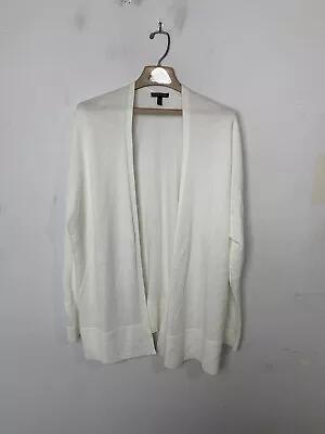 Eileen Fisher Women Cardigan Sweater L Ivory Organic Linen Cotton Capsule Basic • £44.60