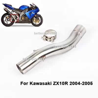 For Kawasaki Ninja ZX10R 2004-2005 Motorcycle Slip On Exhaust Middle Link Pipe • $68.40