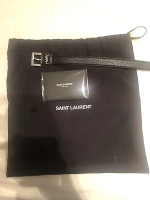 $225 • Buy YSL 100% Authentic Saint Laurent Belt Black Lambskin Monogram Size (32)
