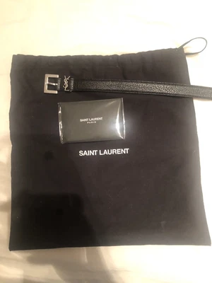 $225 • Buy YSL 100% Authentic Saint Laurent Belt Black Lambskin Monogram Size (32)