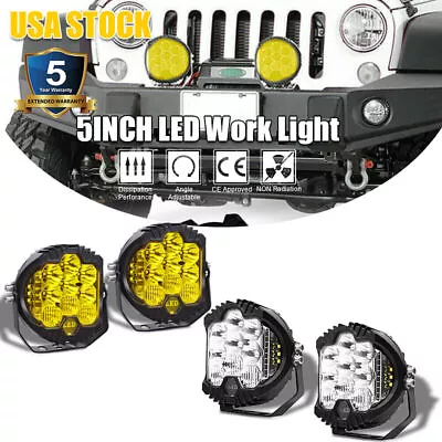 2PCS 5 Inch LED Work Light Pods Spot Flood Combo Fog Lamp Offroad Driving Truck • $42.99