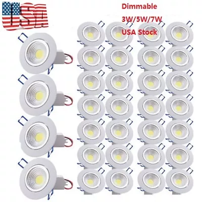 10-60PCS COB LED Recessed Ceiling Light Dimmable Downlight Spotlight LED Light • $35.09