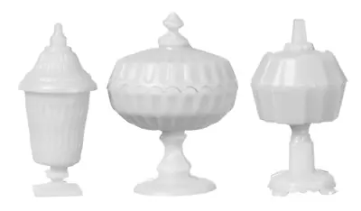 3 Milk Glass Candy Dish Set CHRYSNBON Dollhouse Miniature 1:12 Scale US SHIPPER • $13.99