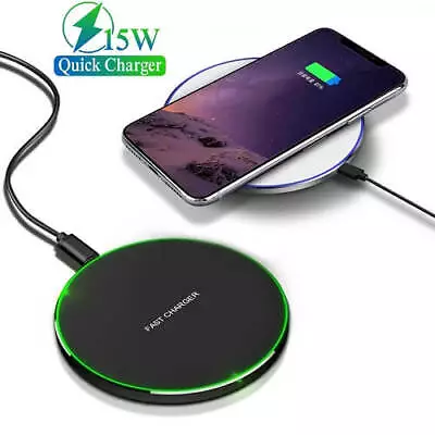 15W Qi Fast Charging Wireless Charger Samsung Galaxy S20 /Note 20 Ultra 10 Plus • $13.99