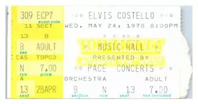 Elvis Costello Concert Ticket Stub May 24 1978 Houston Texas • $97