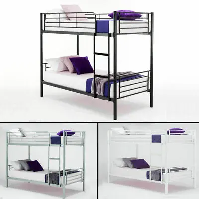 Metal Single Bunk Bed - Single 3ft - Twin Sleeper Double- Mattress Option • £128.99