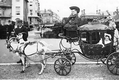Rro-56 Children & Goat Cart Lord Mayor's Carriage Worthing Sussex. Photo • $4.17
