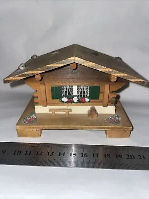 Vintage Wooden Musical Swiss Chalet Hinged Box Working Trinket Box House • £14.99