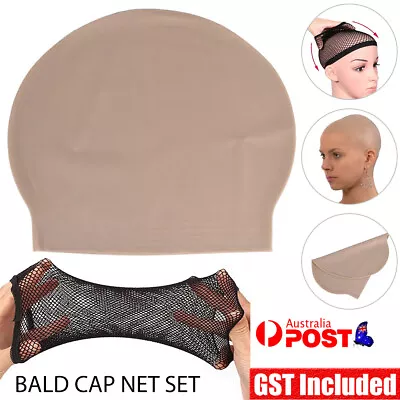 Bald Skin Head Unisex Funny Skinhead Dress Fancy Costume Latex Wig Cap Net Set • $7.88