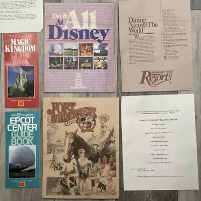 VINTAGE 80s DISNEY WORLD LOT FORT WILDERNESS RESORT HOTEL EPCOT MAGIC FOOD MENU • $39.99