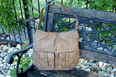 Ugg Australia Brown Leather Hobo Shoulder Handbag Studded Purse • $28
