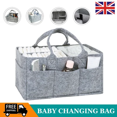 £4.29 • Buy Baby Diaper Organizer Storage Box Caddy Felt Changing Nappy Kids Carrier Bag UK