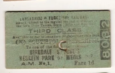 Railway  Ticket L&YR Southport (Chapel St) - Birkdale St Lukes Hesketh Pk 1915 • £3.99