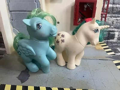 2 Vintage My Little Pony G1 Medley 1983 Gusty Unicorn White 1984 Glitter Leaf • $26.25