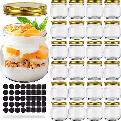 STARSIDE 24 Pack 8Oz Glass Mason Jars With Regular Mouth Lids 250 Ml Perfect Co • $27.63