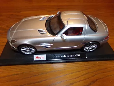 Maisto MERCEDES-BENZ SLS AMG Die Cast Sliver 1:18 GULL WINGS SE New In Box $184 • $48.99