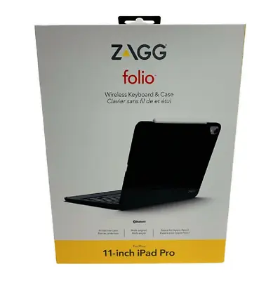 $89 • Buy Case Of  5 - ZAGG Folio Bluetooth Backlit Keyboard Case IPad Pro 11. *NEW*