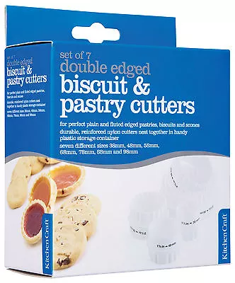 Kitchen Craft Set Of Seven Plastic Double Edged Biscuit / Pastry Cutters • £9