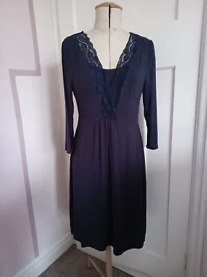 Ladies Seraphine Maternity & Nursing Dress Size Small Black Lace Edged Dress  • £12.99