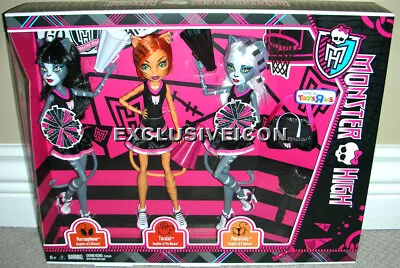 $129.99 • Buy Monster High Cheerleader Werecat Twins Meowlody Purrsephone Toralei 3-pk TRU EX