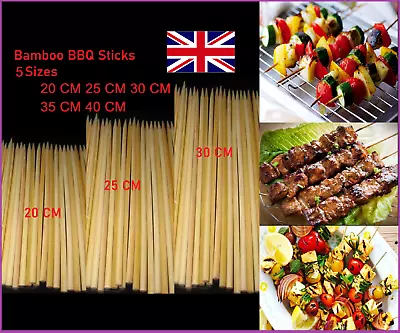 £39.99 • Buy 🔥BBQ BAMBOO STICKS Wooden Skewers Kebab Fruit Chocolate Fountain Sticks 5 Sizes