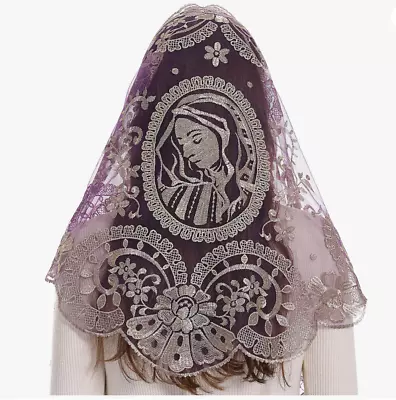 Bozidol Triangle Church Mantilla Veil Catholic Mass Chapel Lace Veil Religious • $25.99