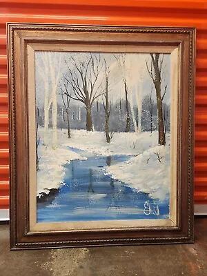 MCM Painting Vanguard Studios Stuart Winter Scene Mid Century Modern  • $700