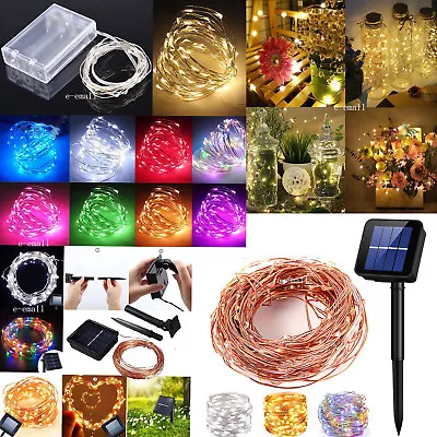 $5.99 • Buy Solar LED String Lights Copper Wire Waterproof Outdoor Fairy LED Decor Garland