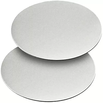2 PACK Round 10  Inch Cake Display Board 2mm Thick Base Circle Stand Silver Foil • £6.48