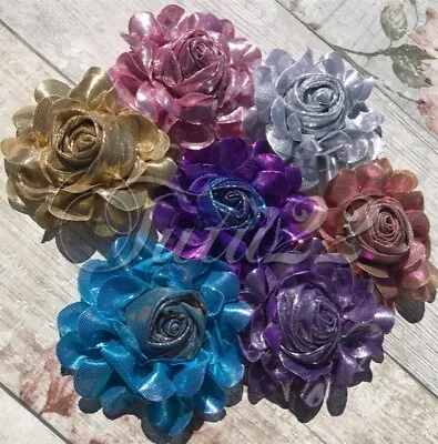 3.5  Metallic Rosebud Flower🌹 For Headband Tutu Prom Accessories UK SELLER • £1.75