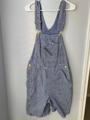 Key Imperial Men's Overalls Size 34 Vintage Blue White Hickory Striped Cut-Off • $28