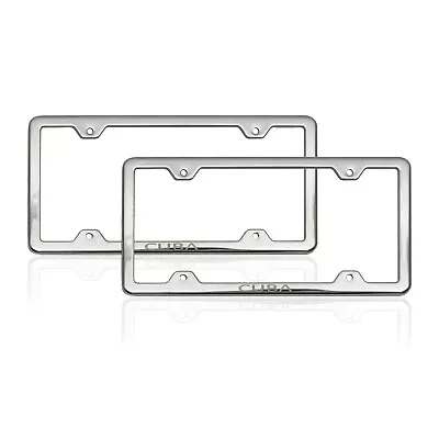 License Plate Frame Tag Holder For Mitsubishi Outlander Sport Steel Cuba Silver • $29.90