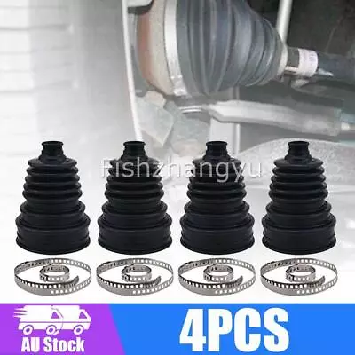 4pcs Silicone CV Drive Shaft Boot Kits/Universal Round Clamp Replacement Set OZ • $36.95