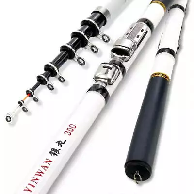 Fishing Rod JOSBY Mini Portable Carbon Fiber Spinning Telescopic Ultralight • $14.99