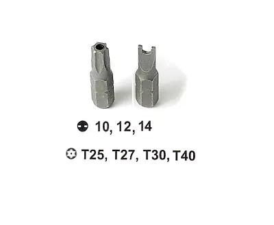 1/4  Steel Bit Insert For Torx T25 T27 T30 T40 Spanner  #10 #12 #14 Security Bit • $1.88