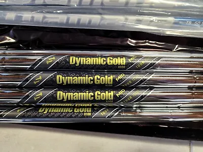 New 2022 True Temper Dynamic Gold MID SPIN Tour Issue X100 Shaft Set 4-PW • $299