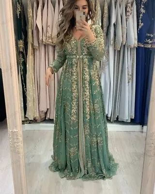 Sale New Moroccan Dubai Kaftans Abaya Farasha Dress Very Fancy Long Gown • $159