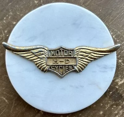 Vintage HARLEY DAVIDSON Motorcylces Gold Plated Wings 4” Emblem Badge • $25