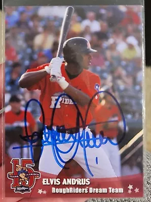 2018 Frisco Roughriders Elvis Andrus Signed Auto Team Anniversary Set Rangers • $20