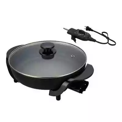 12  Round Nonstick Electric Skillet With Glass Cover Black • $19.28