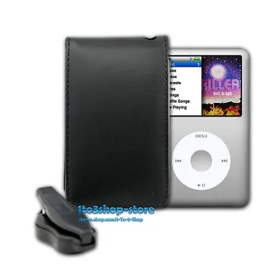 Leather Sleeve Pouch Case W/Belt Clip For IPod Classic 80GB/120GB/160GB (Black) • $14.81