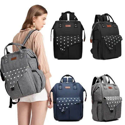 Unisex Travel Large Backpack Maternity Shoulder Bag With USB Rucksack • £13.99