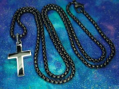 20.5 Grams 32MM David Yurman Sterling Silver 925 Black Onyx Cross Pendant $550 • $310